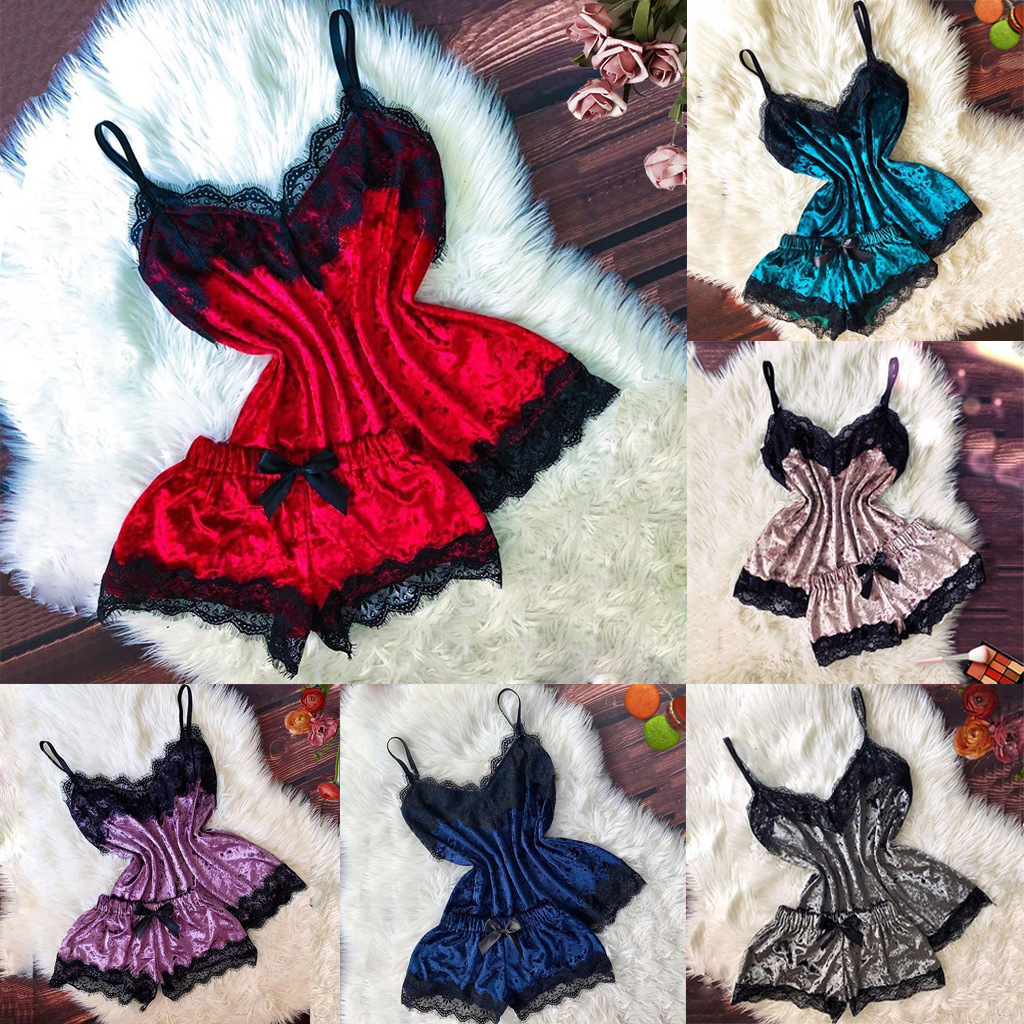 Cross-border products new European and American sexy underwear sexy lace split sling nightgown manufacturers wholesale