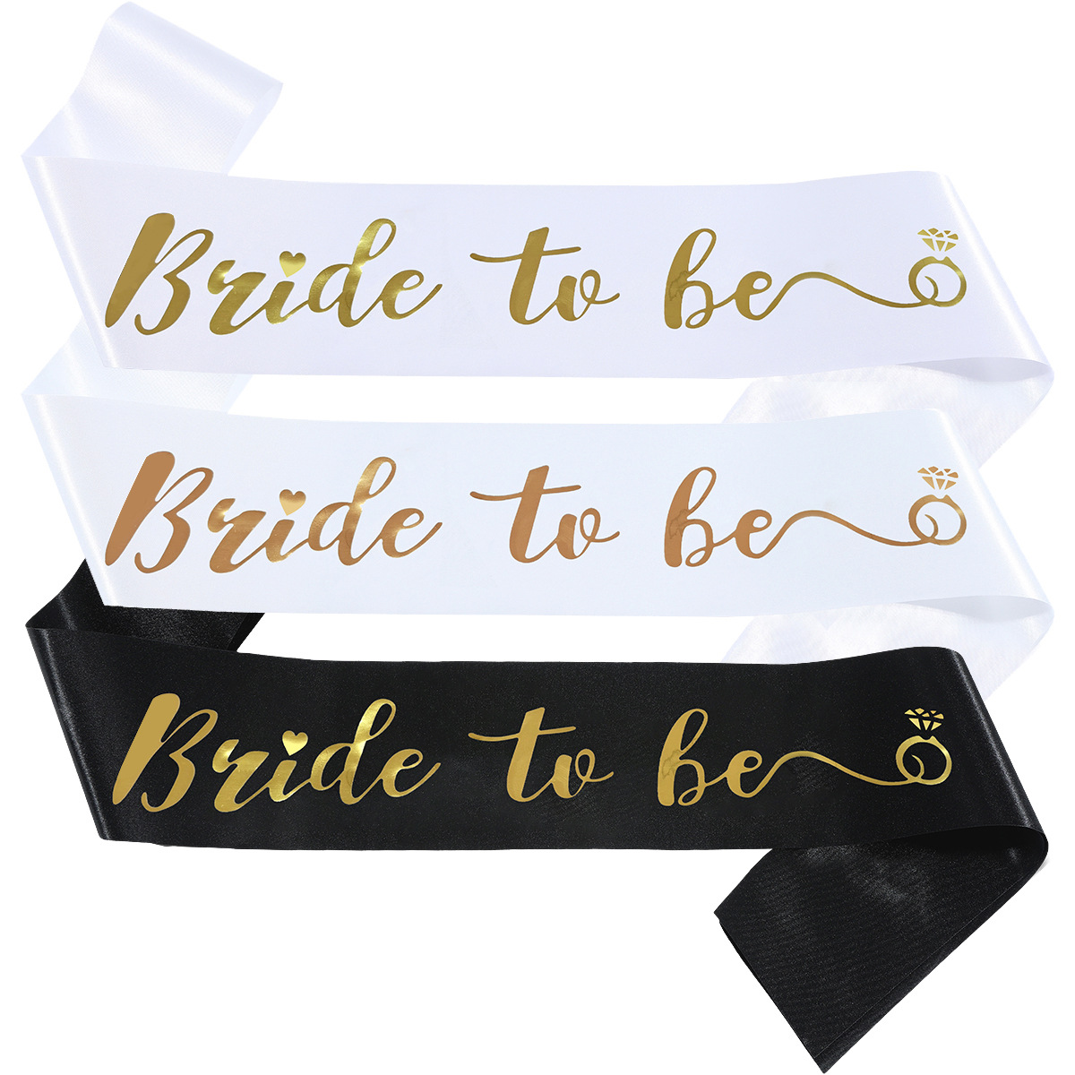 European and American Cross-border Bachelor Party Bride-to-be Shoulder Strap Bride to be Wedding Ribbon Bronzing Belt Etiquette