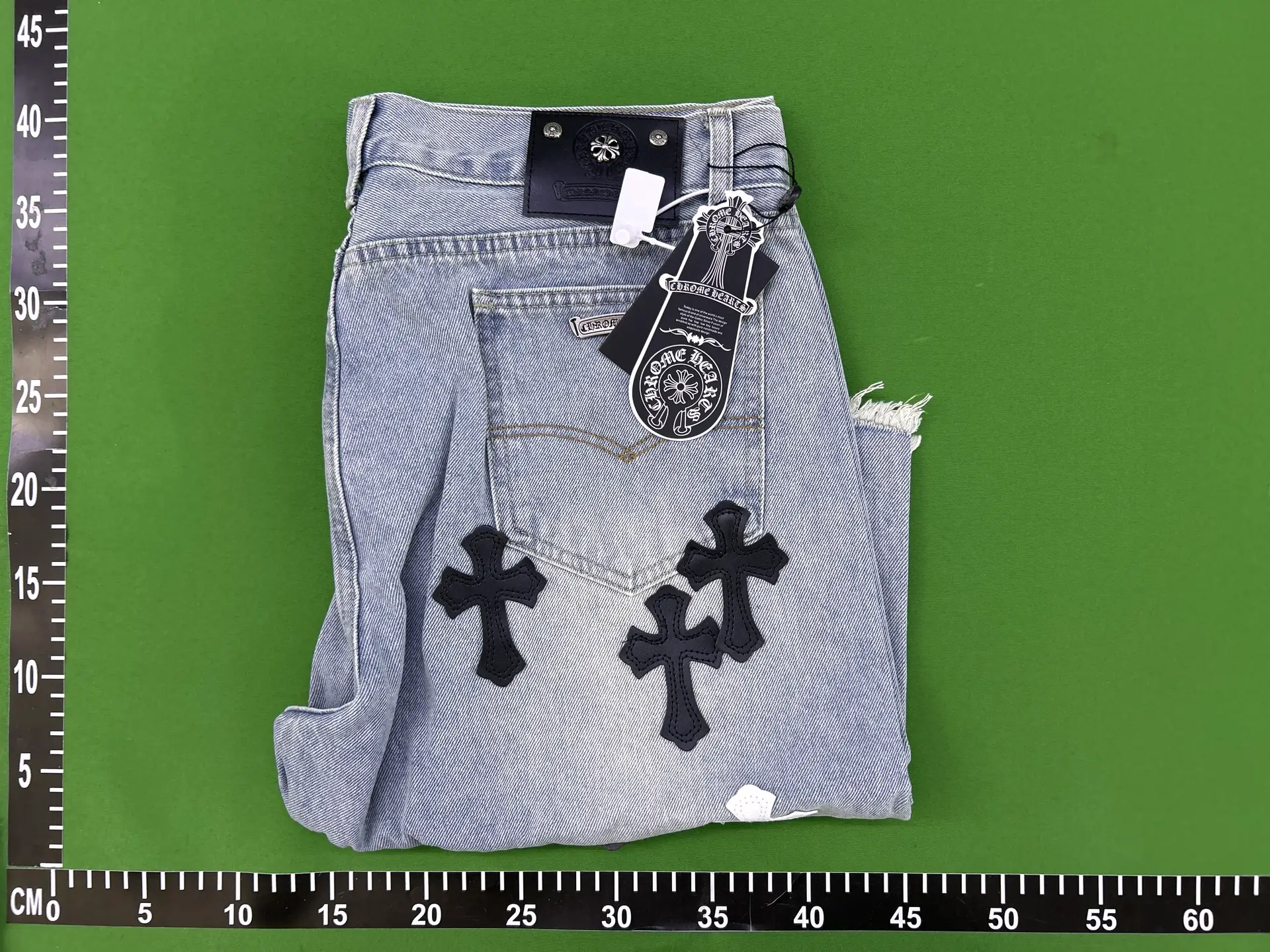 Chrome Hearts Denim Jeans with Cross Appliques