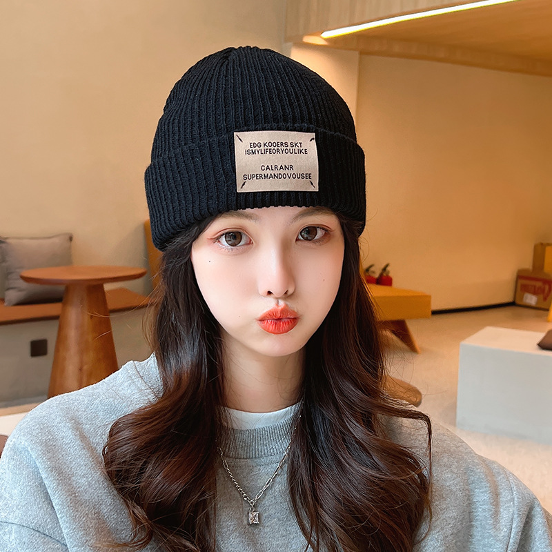 Internet Celebrant Knitted Hat Men's Winter Fashion All-match Wool Hat Cross-border Autumn and Winter Warm Melon Skin Cold Hat Women