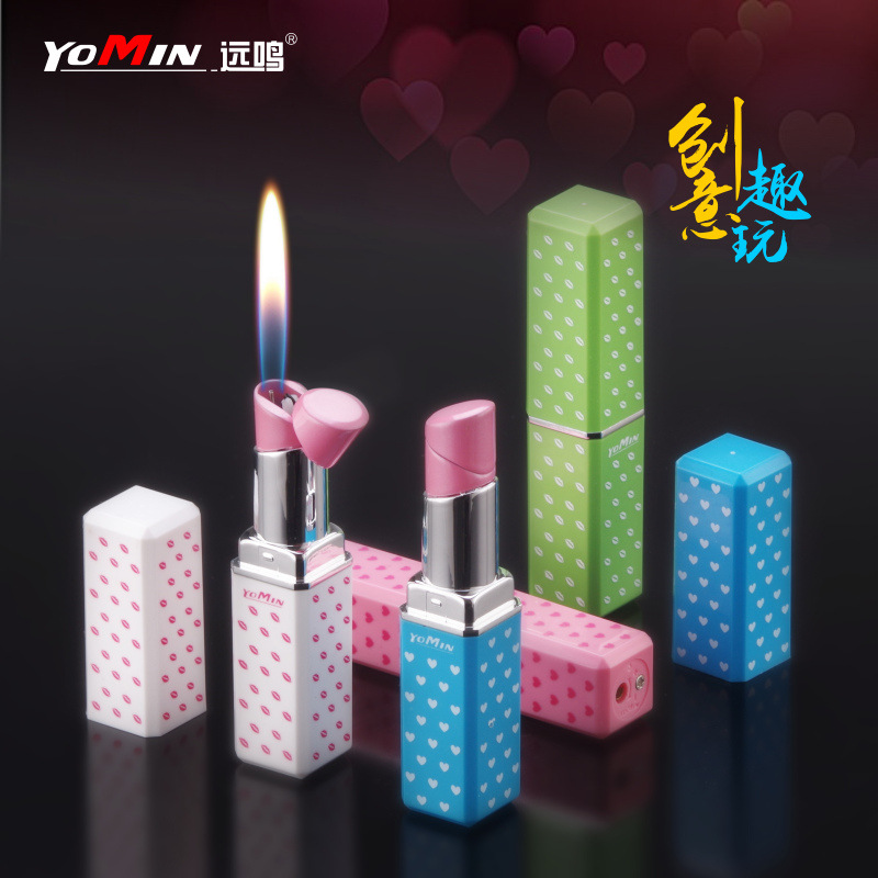 Liu Yanping YM079 personality girls fashion lipstick lighter Creative Inflatable open flame cross-border lighter