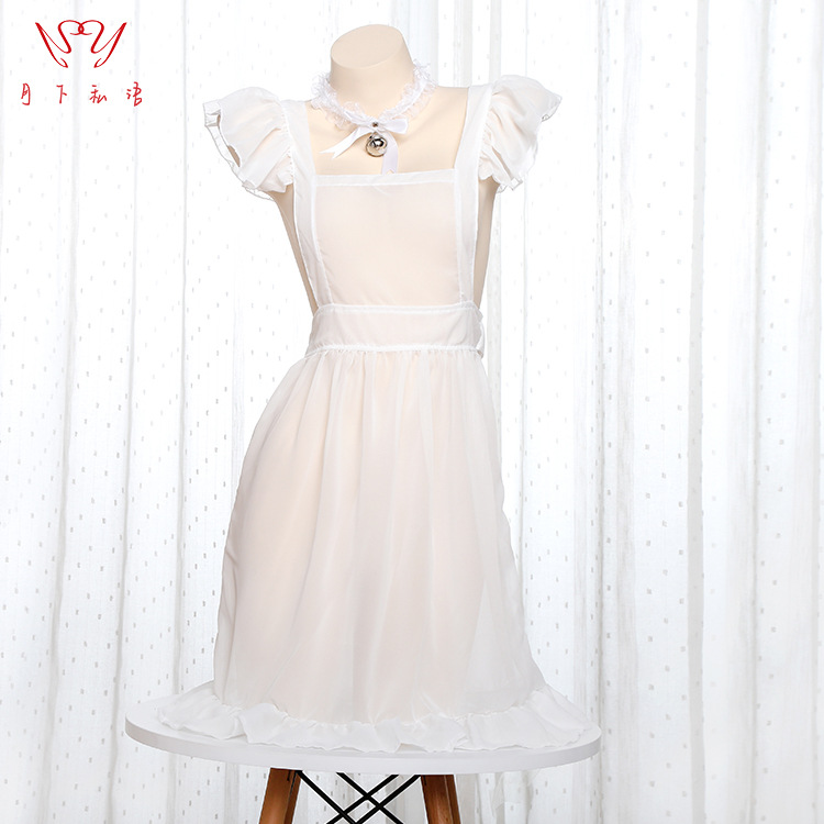 Moonless Whispering Sexy Underwear Cosplay Lace Love Hollow Sexy Maid Dress Maid Uniform Set