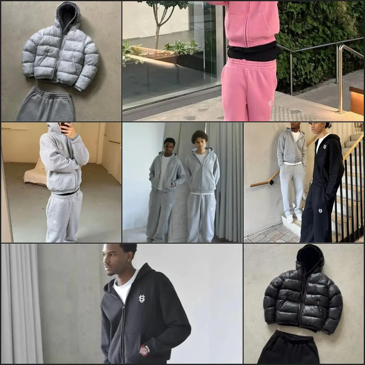 LL66嘻哈拉链宽松纯色运动套装 whatsapp+13256727890