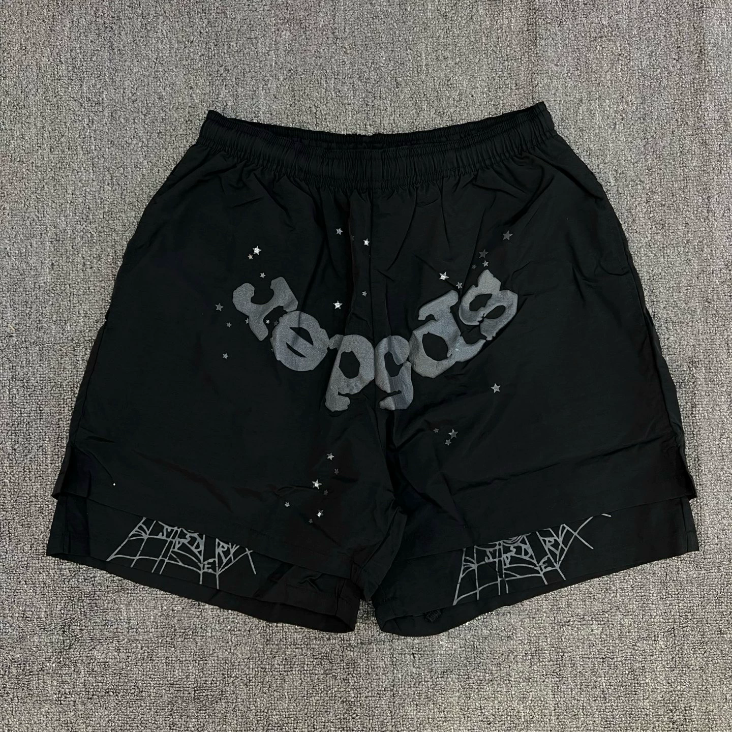 Young Thug 明星同款 Sp5der 555555五星印花男女运动休闲短裤