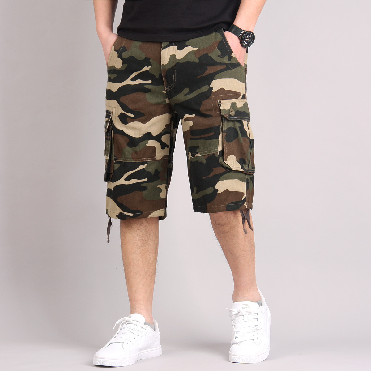 Camouflage Craft Pants Multi-Pocket Casual Shorts Youth 5-Pants Summer Men's Five-Pants Mid-Pants Beach Breeches