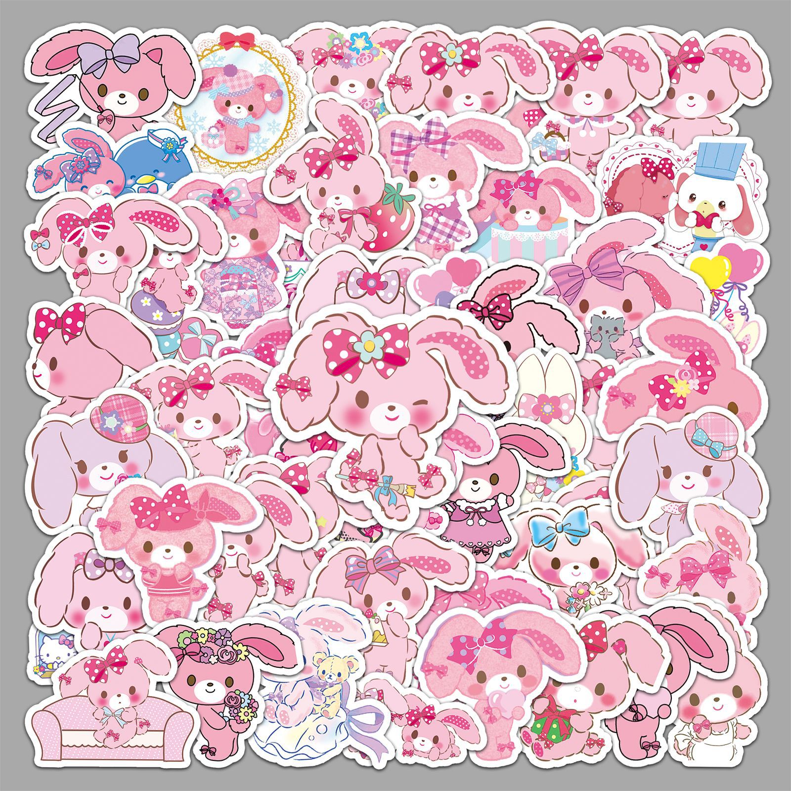 50 Bouncing Rabbit Sanrio Stickers Cartoon bonbonribbon Decorative Stationery Dripping Small Potato Stickers