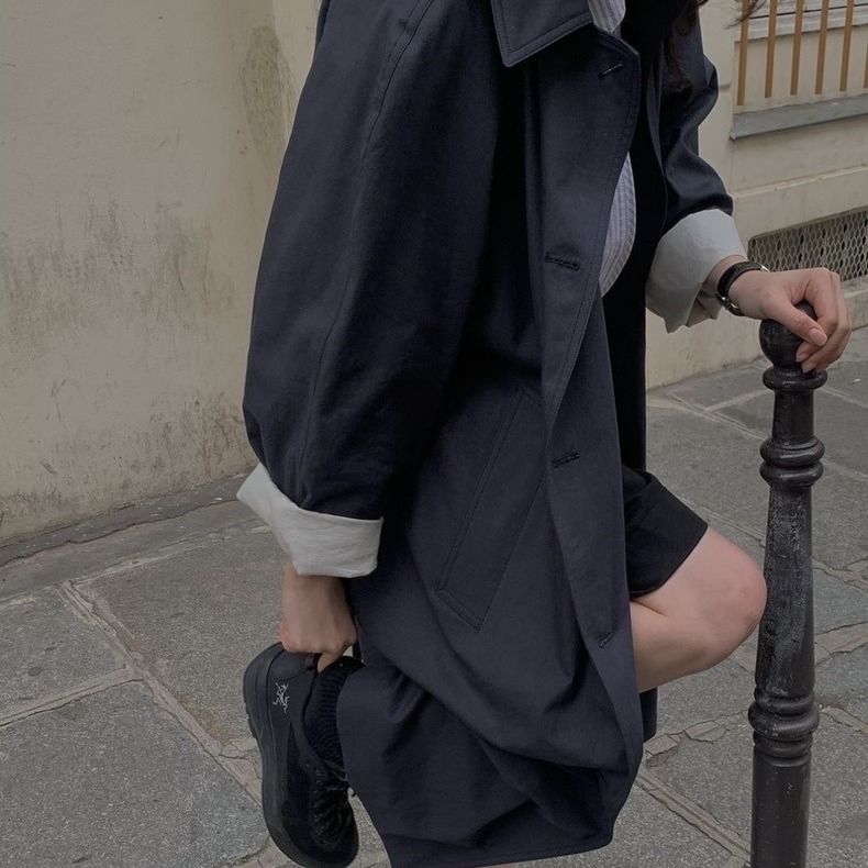 Now Available: Korean Dongdaemun Designer No**Ing Wri**En Cotton Simple Loose Trench Coat