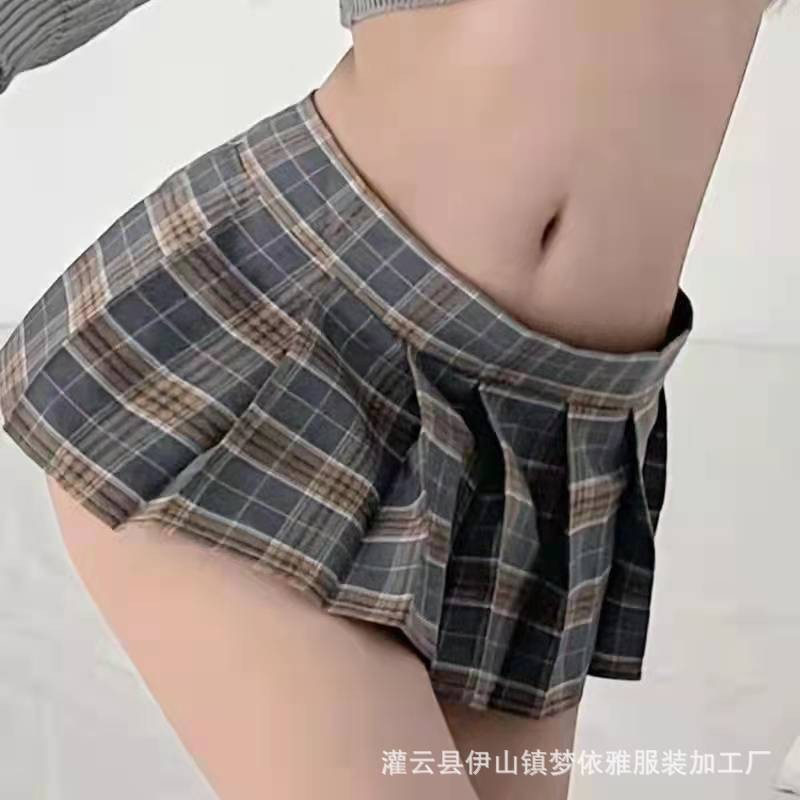 Shuoyao Sexy Lingerie Uniform Temptation Jk Plaid Miniskirt Passion Suit Student Pleated Skirt 8106