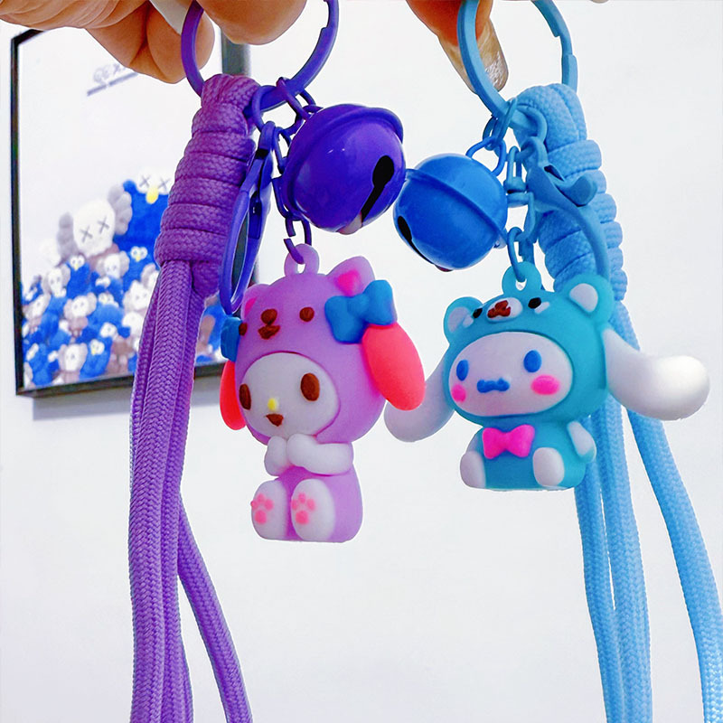 Cinnamoroll Kuromi Plush Keychain Doll Cartoon Cute Pendant Keychain Melody Gift