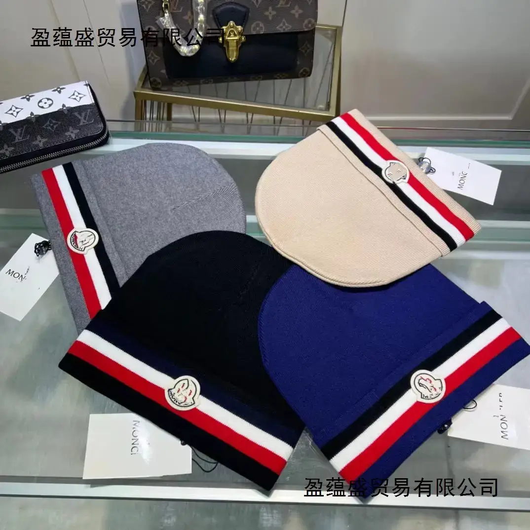 M Brand New Knit Hat Autumn and Winter Trendy Brand Face-Slimming Warm Woolen Hat Color-Block Pullover Hat Cold Hat Wholesale