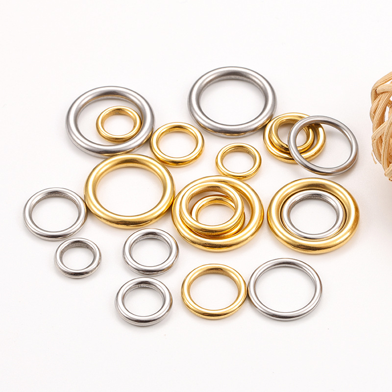 Stainless steel seamless ring connection ring vacuum furnace electroplating hand rope beaded stainless steel accessories diy in stock