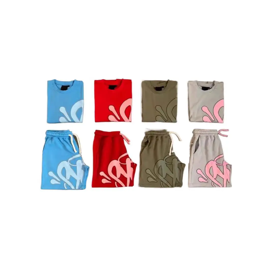 Amazon AliExpress Amazon Source Y2K Aesthetic High Street Hip Hop Printed Letter Short Sleeve T-Shirt Shorts for Men Summer