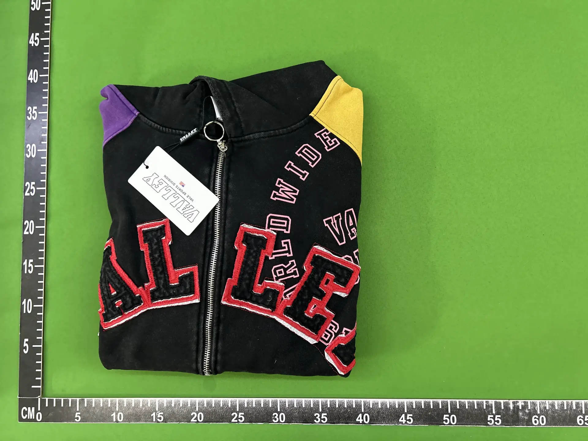 Valley Washed Distressed Printed Zip Hoodie
