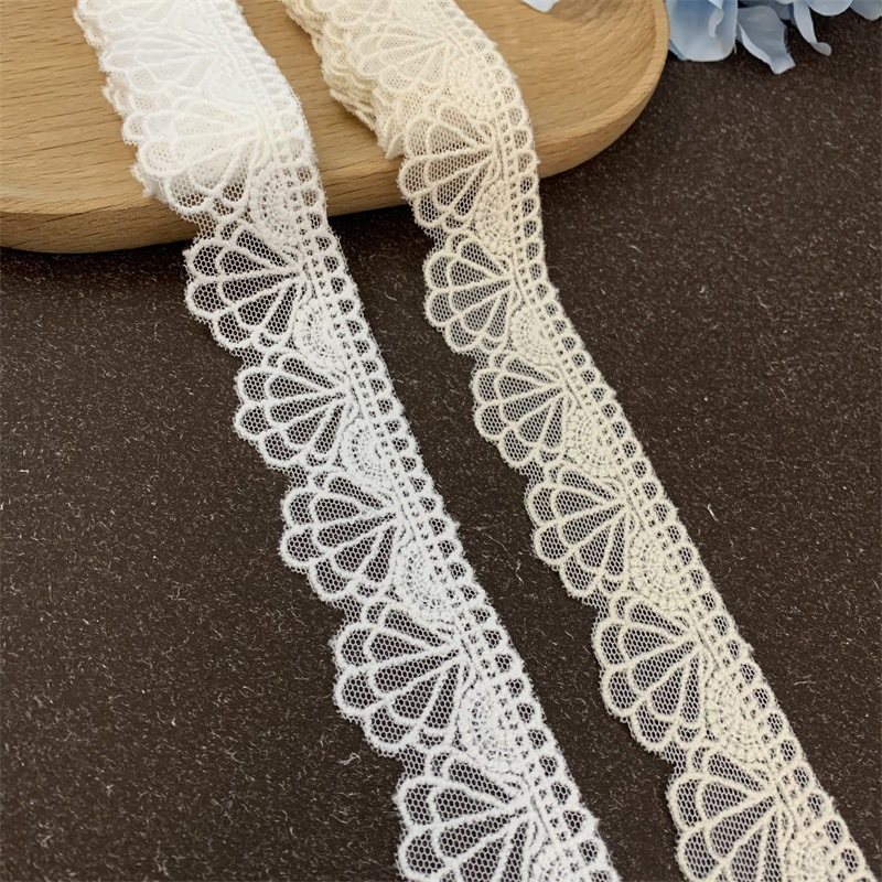 Vintage Cotton Mesh Embroidery Lace, Children's and Women's Clothing Collar Trim, Republic of China Style Floral Lace Accessories, Width 3cm