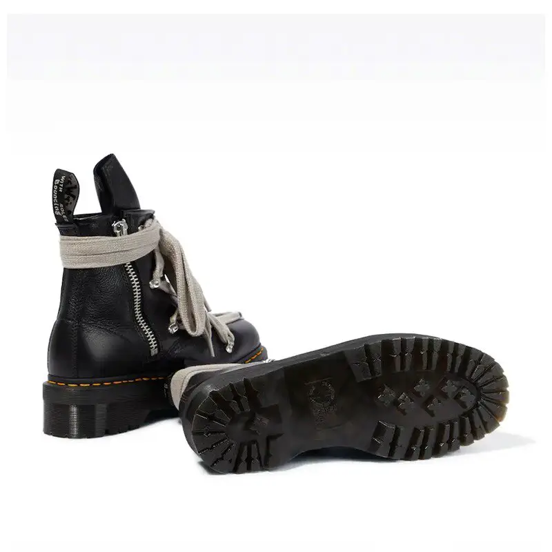DR co branded workwear boots, pentagram Martin boots, men's wide shoelaces, thick sole, outer height increase, men's short tube RO boots, men's trendy