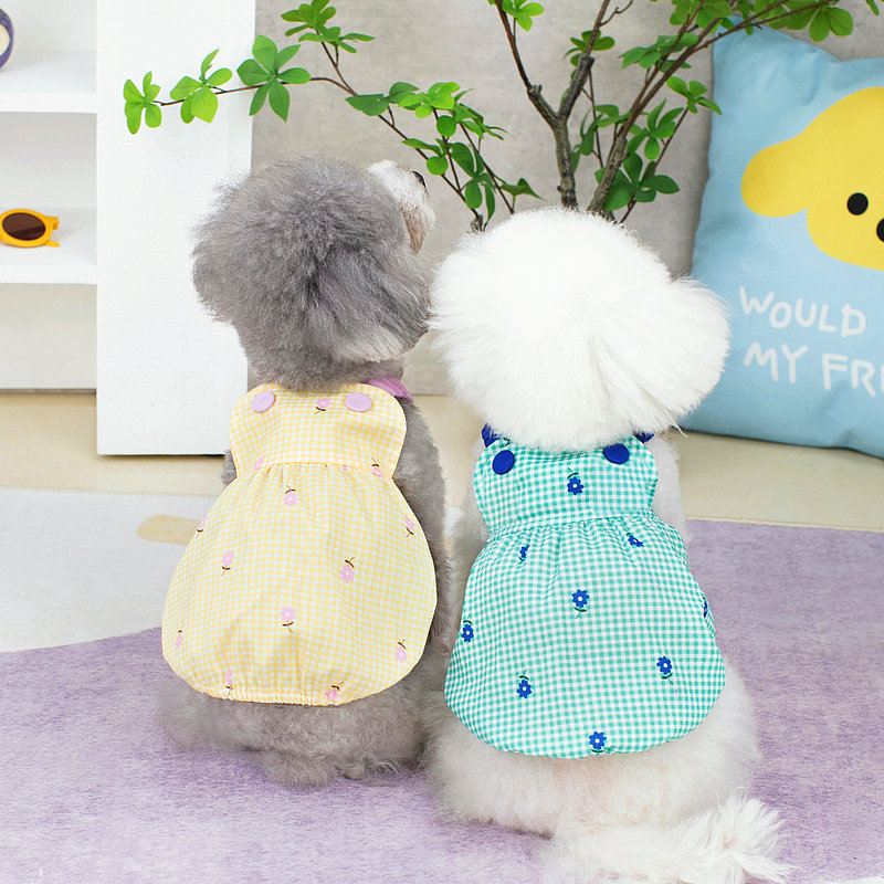 Puppy Clothing 2023 Spring and Summer New Cute Slip Skirt Pet Clothes Teddy Bixie Small Dog Shoulder Skirt