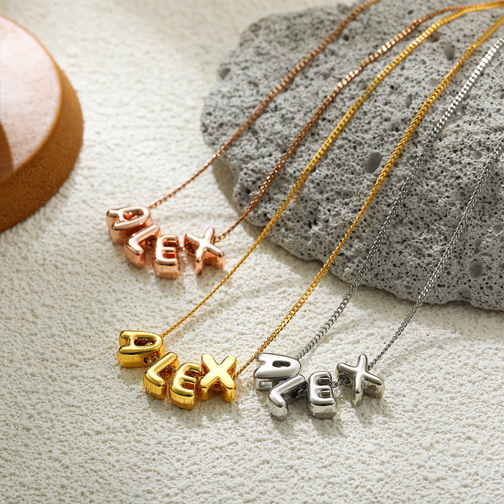 Europe and the United States cross-border stainless steel DIY personality for English name letter necklace clavicle chain jewelry a generation of hair