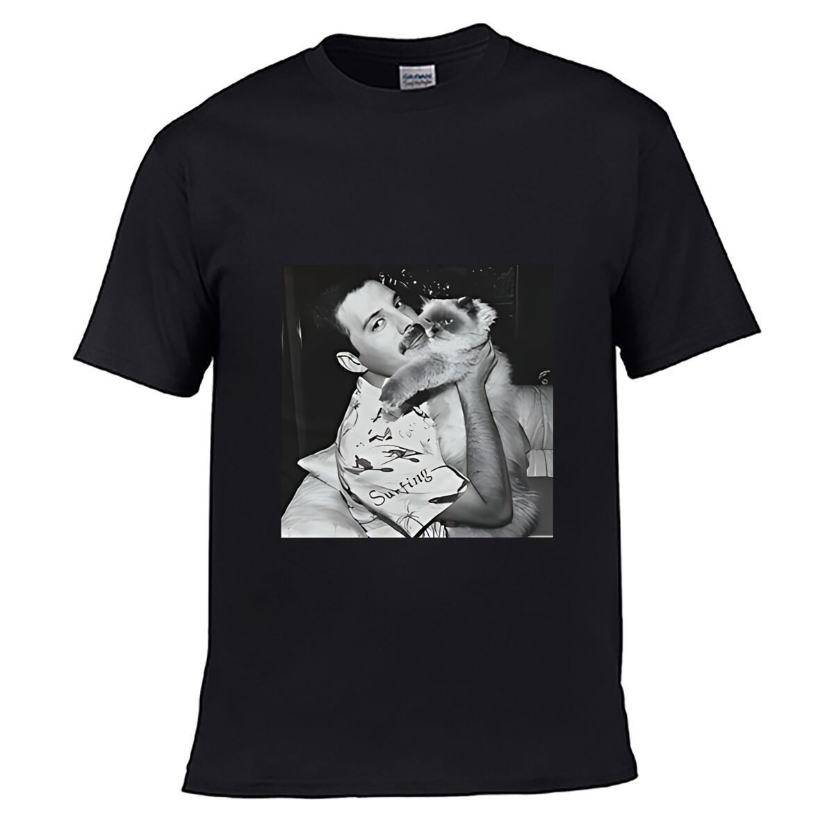 Freddie Mercury and His Cat Photo T-Shirt
