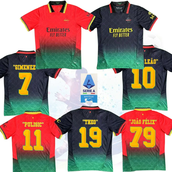 2425Ac Milan Third Away Fourth Jersey Co-Branded Off Leo Fan Version Short-Sleeved Football Uniform photo QC de TAOBAO sur Qualit.ly