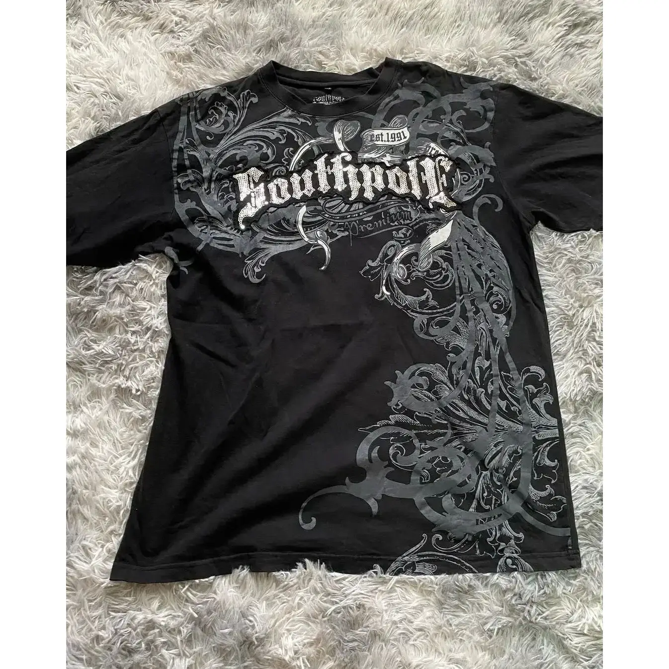 2000s High Street Shirts Y2K Mens Graphic Print Oversized T