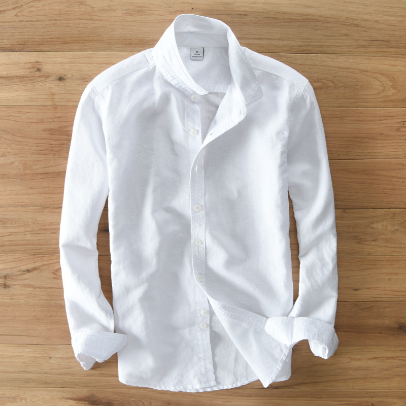 L601 Quality Fashion Business Breathable All-match Shirt Men's Casual Long Sleeve White Shirt Jacket Men's Hair