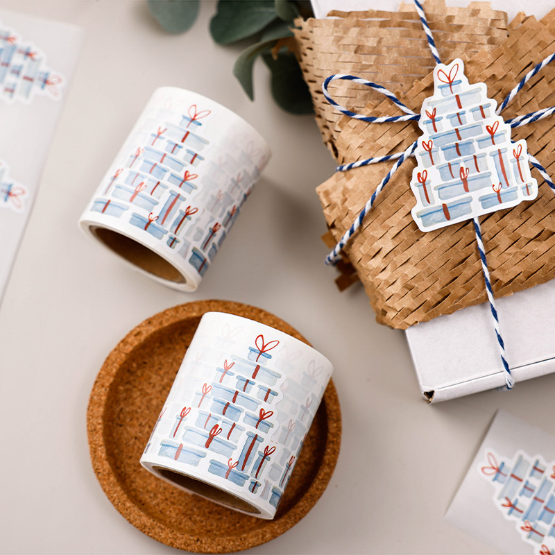 Gift Packaging Stickers, Hand-Painted Style, Irregular Shape, Self-Adhesive