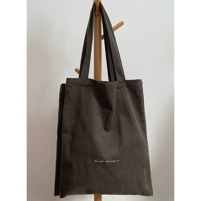 Durable and Thick RO Style RICK OW Tote Bag for Men and Women, Water Washed Embroidered Single Shoulder Handheld Shopping Eco friendly Bag