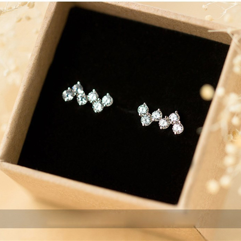 Earrings European and American Diamond Wave Earrings Ladies S925 Tremella Pin Jewelry Wholesale Christmas Jewelry Earrings Earrings Europe
