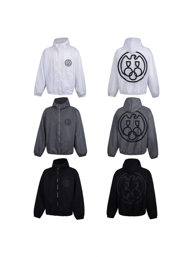 Kanye's Same Style Co-Branded Yeezyx Gosha Sun Protection Printed Zipper Hooded Windbreaker Jacket Jacket Trendy