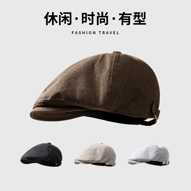 Thin Beret Children's Antique Anti-Wearing Japanese Cap Retro Street Forward Hat Summer Newsboy Hat for Men