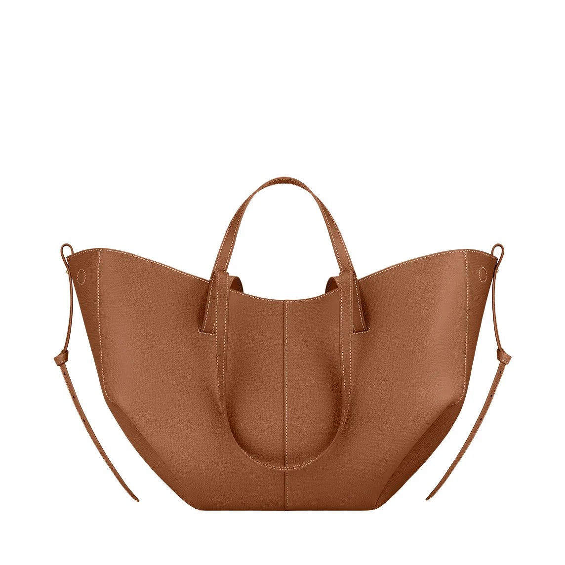 Bag Cowhide Large Capacity Tote Bag Pleated Hand Shoulder Underarm Women's Bag