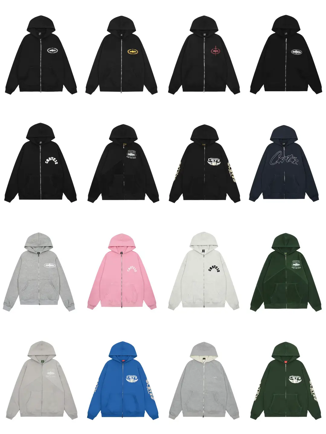 American-Style Corteiz Cardigan Sweatshirt for Men and Women Couples ins Casual Hoodie Alcatraz Autumn and Winter High Street Jacket