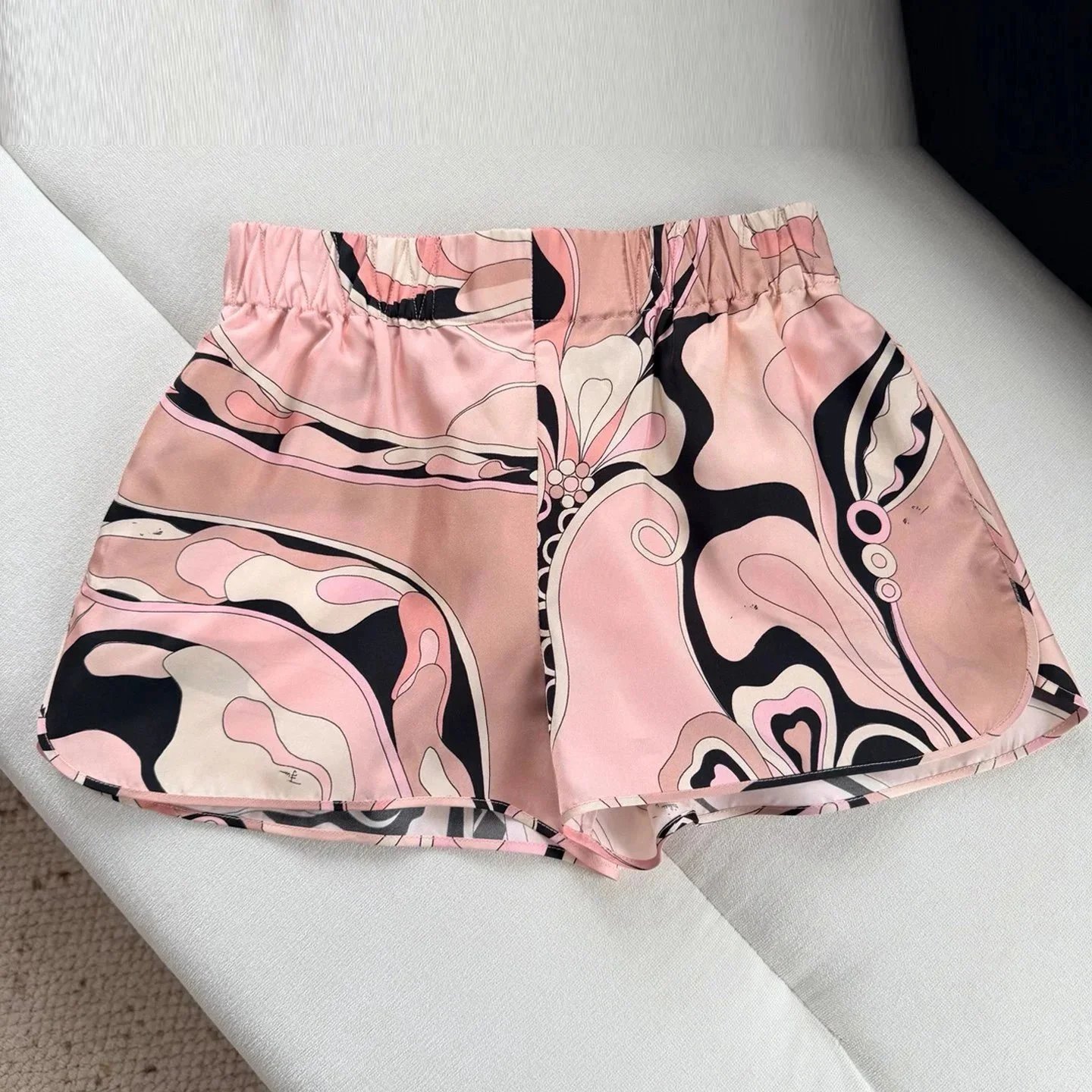 Fashion Color Matching Printed Shorts Women's Summer All-match Casual Wide Leg Beach Pants
