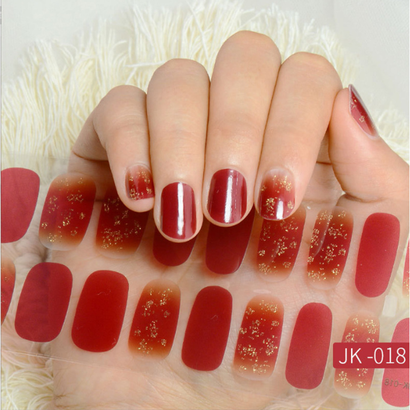 Cross-border hot selling gel nail stickers quick nail wear stickers waterproof oil-proof coating-free sealing layer firm nail stickers