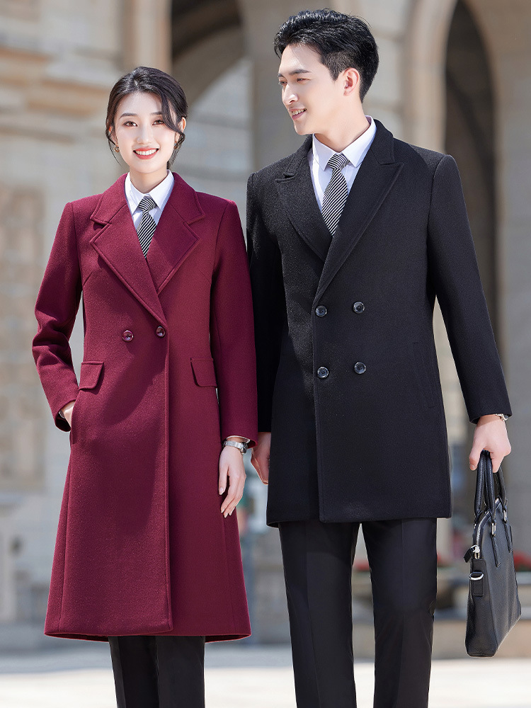 Quilted Thickened Woolen Coat Women's Winter Manager Dress Elegant Sales Elite Men's and Women's Business Wear Woolen Coat