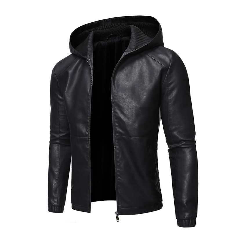 [Plus velvet // thin] Foreign trade new men's leather jacket men's cross-border autumn and winter motorcycle casual coat men's clothing