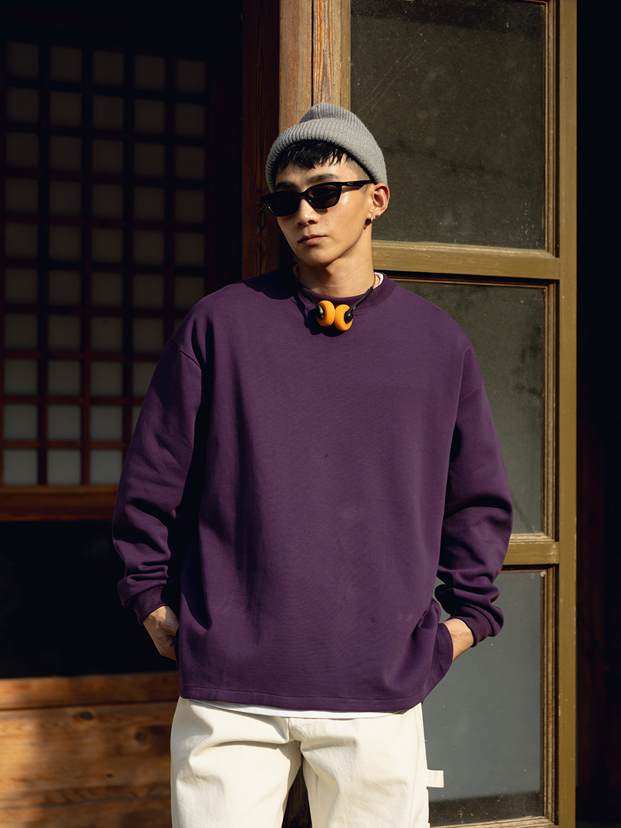 TRS Men's Wear | 24SS Japanese Woven Space Cotton 320G Readings Wash Water Arc Hem Long Sleeve T-Shirt Men