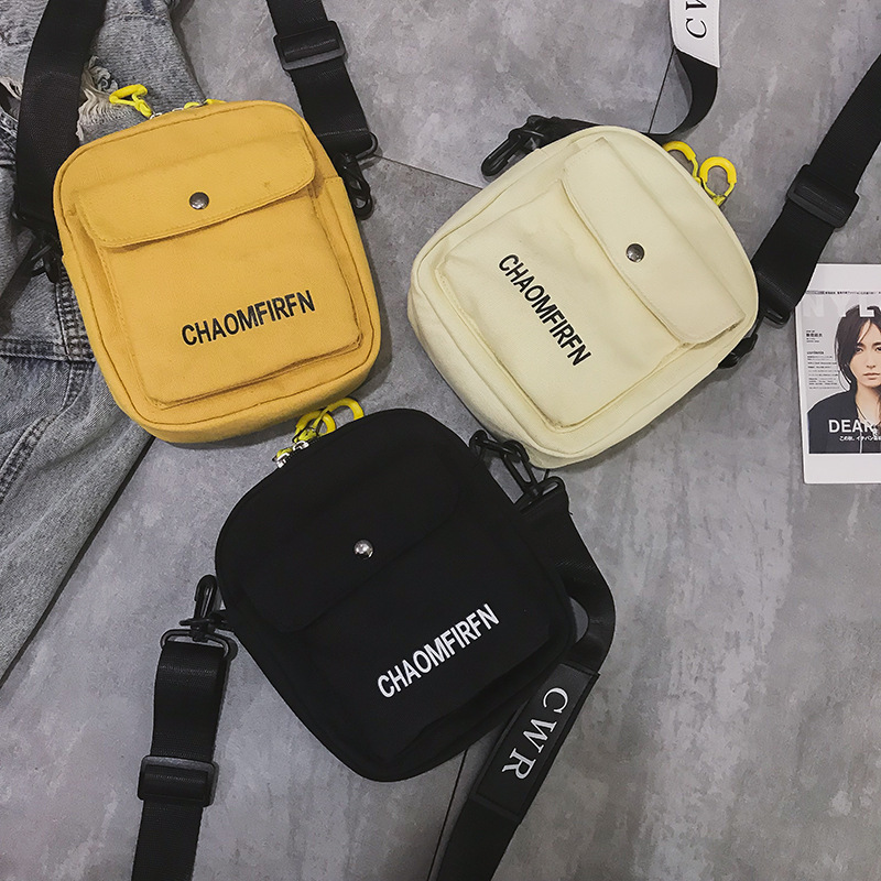 Canvas Bag Women's Crossbody Small Bag 2020 New Japanese Style Fashion Student K-Style Simple Literary Shoulder Mobile Phone Bag