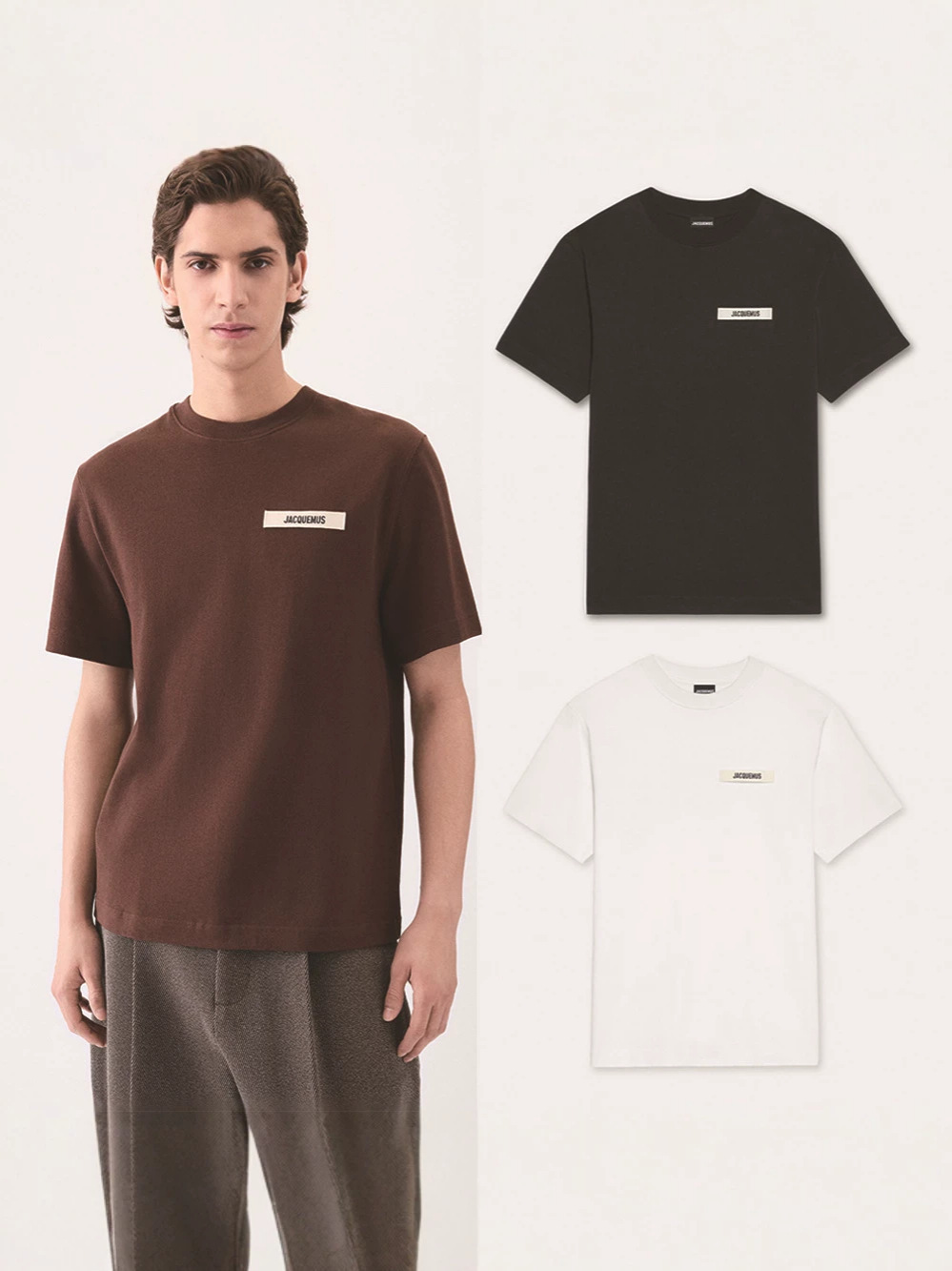 Jac 26Ss Embroidered New Trendy Brand Unisex Loose-Fitting Pure Cotton Short-Sleeve T-Shirt Couple Tops Tee Foto QC da 1688 su Qualit.ly
