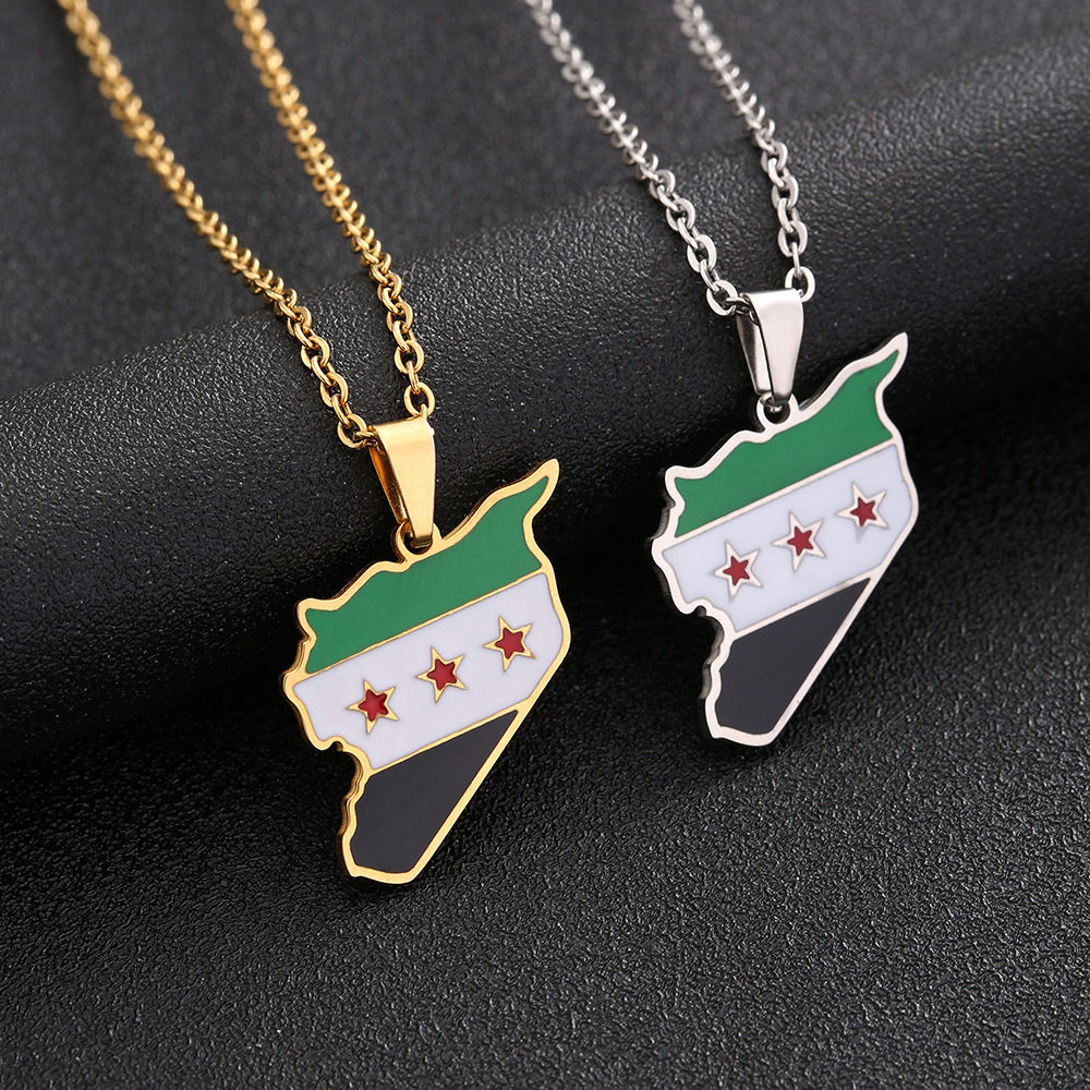 Stainless Steel Free Syrian Army Map and Flag Syria Foto QC de TAOBAO na Qualit.ly
