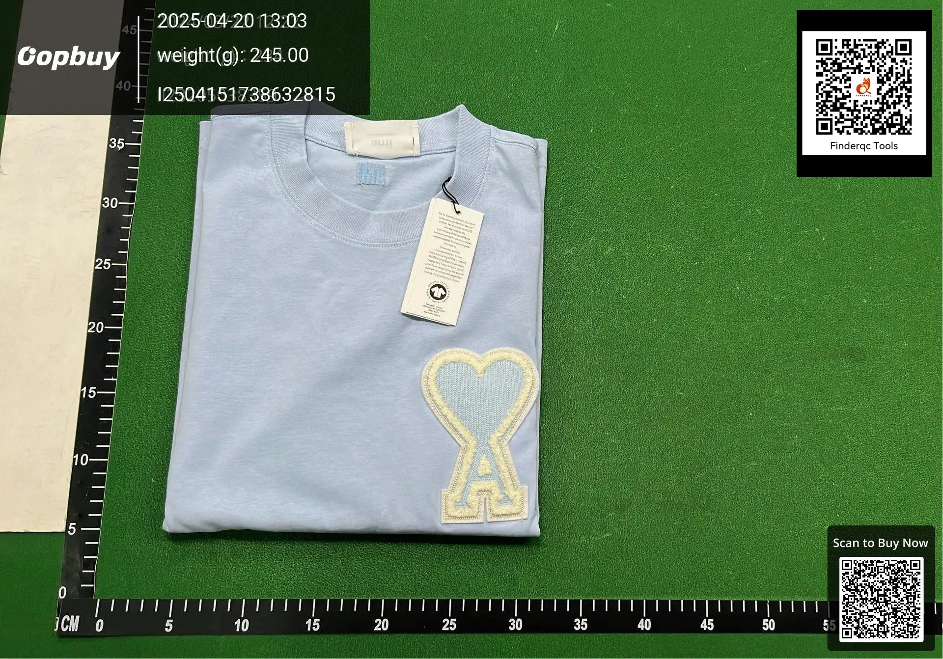 AMI Paris Ami de Coeur T-Shirt Light Blue