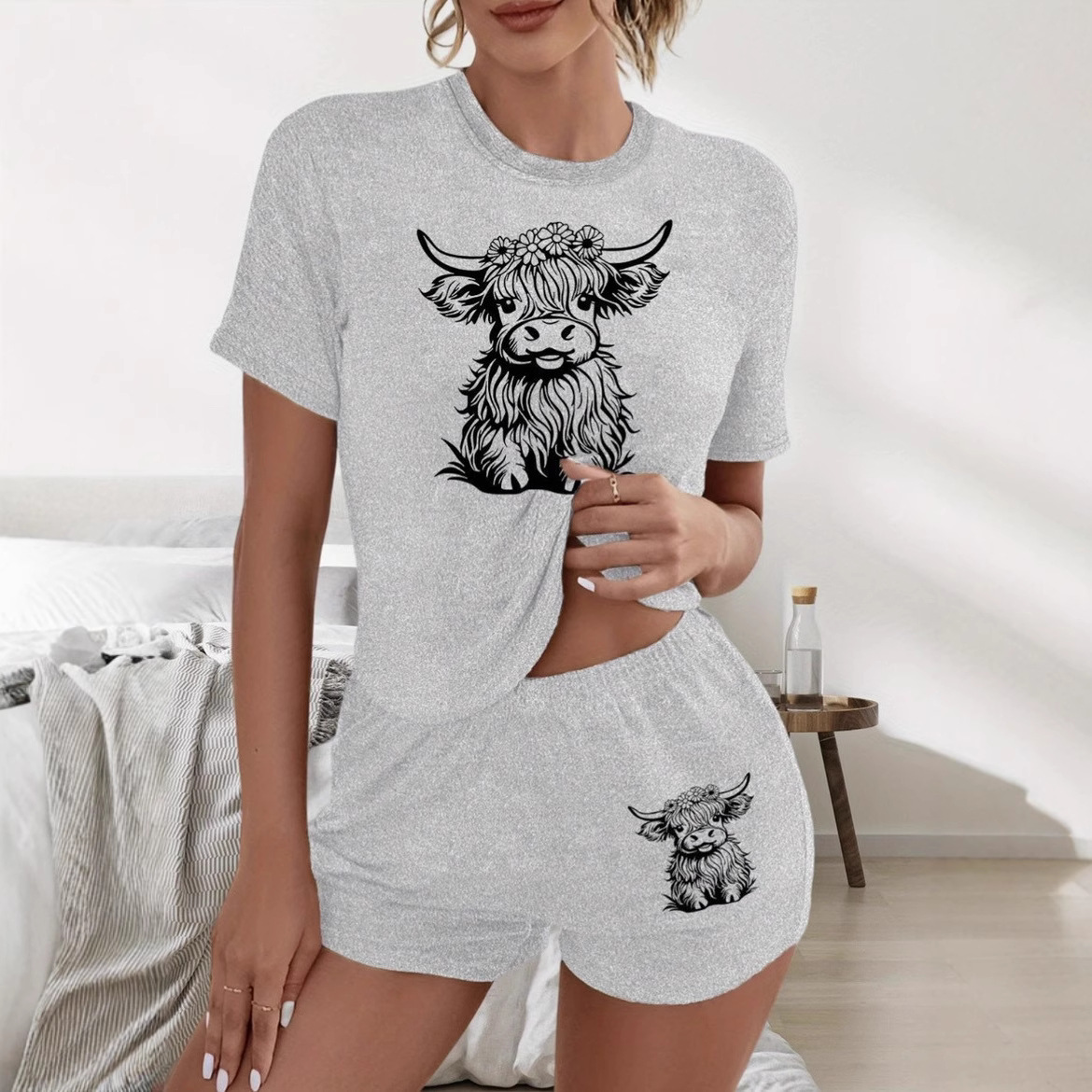 Customer Recommends Short-Sleeved Shorts Set, Casual and Versatile Garden Collar Thin T-Shirt, European Size Men's and Women's Two-Piece Set t Batch