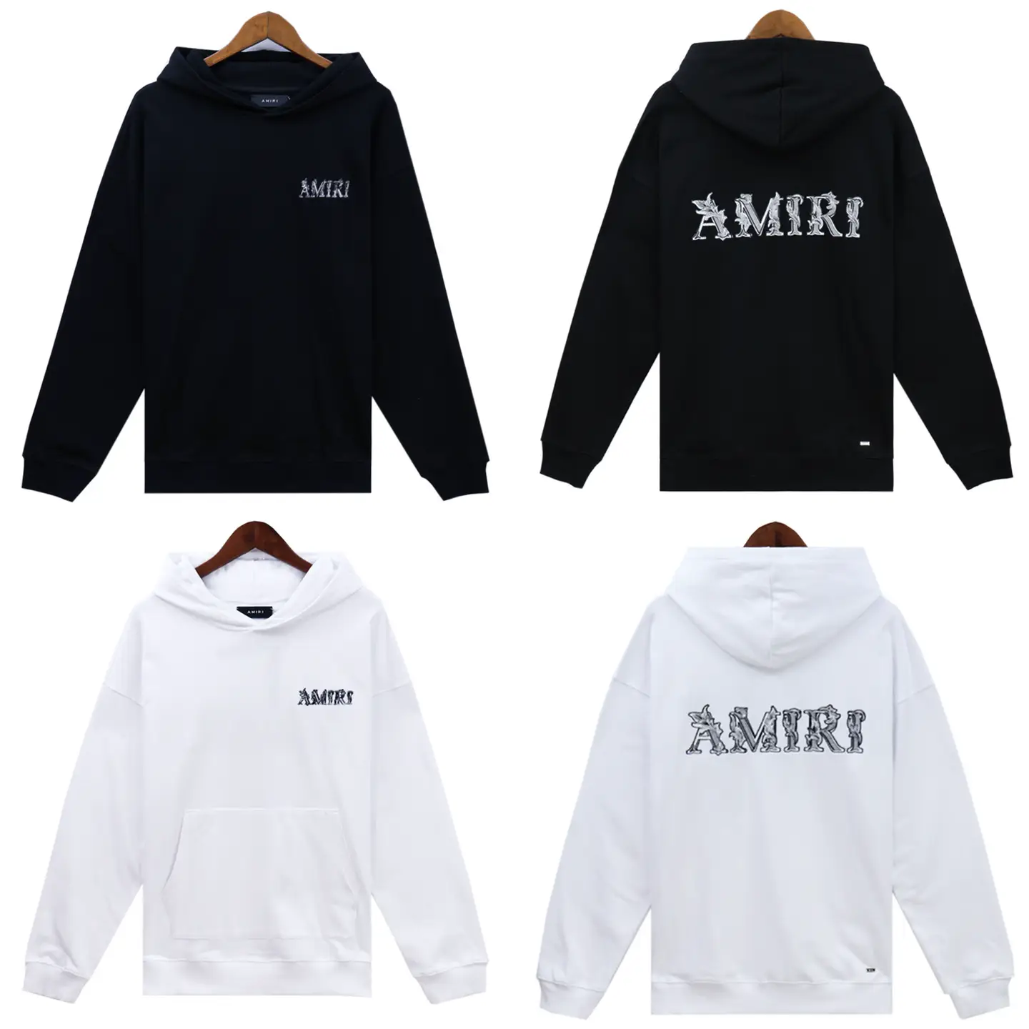 Cross-border foreign trade European and American fashion brand amri design letter printing hooded sweater for men and women with high street hoodie jacket