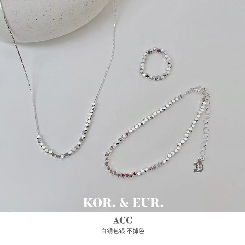 Korean style ins style simple elastic rope ring fashion broken silver several two design sense niche 925 silver ring women's wholesale
