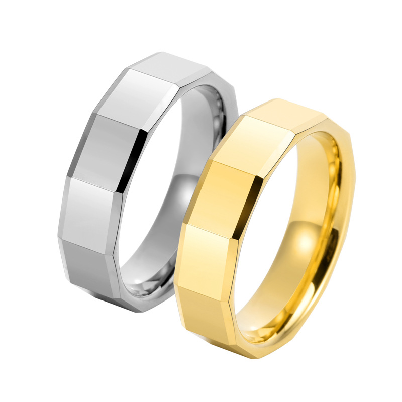 Cross-border special tungsten steel ring personalized cut flower tungsten gold jewelry men's anti-scratch index ring bracelet in stock