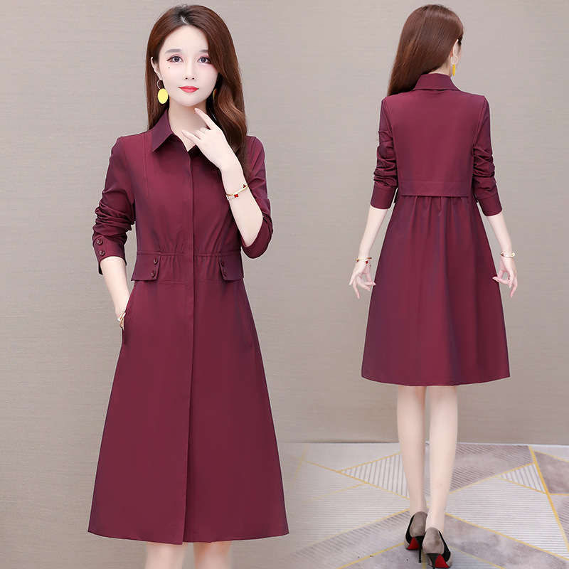 Women's Mid-Length Trench Coat for Petite Figures, 2026 Spring New Trendy Korean Style Slim-Fit Waist-Cinching Women's Jacket