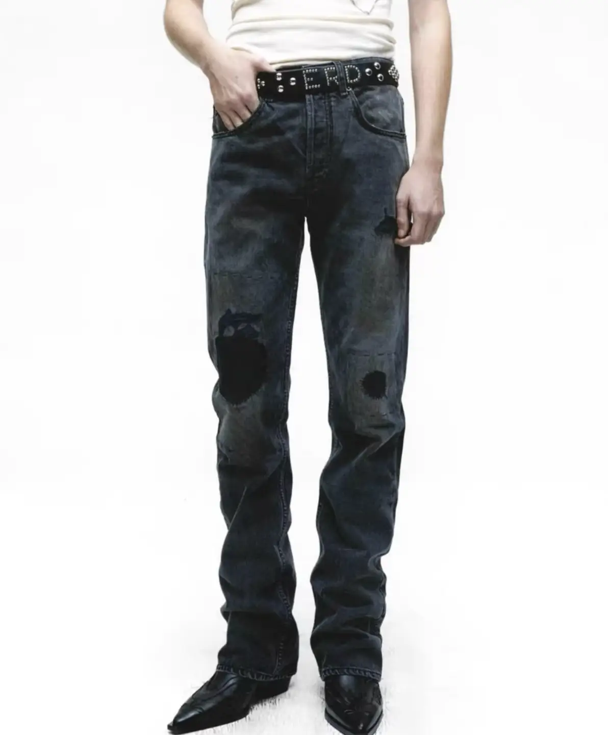(Super Popular Item) Erd24Fw Distressed Patchwork Vintage Jeans