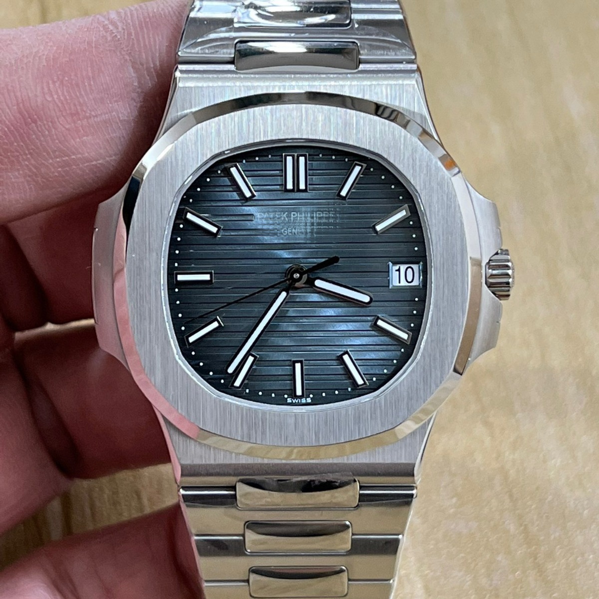 3K Factory Nautilus 5711 Olive Green 8.3m Ultra Thin 324 All-in-One Men's Watch Tiff PPF Mechanical Watch Foto QC de 1688 na Qualit.ly