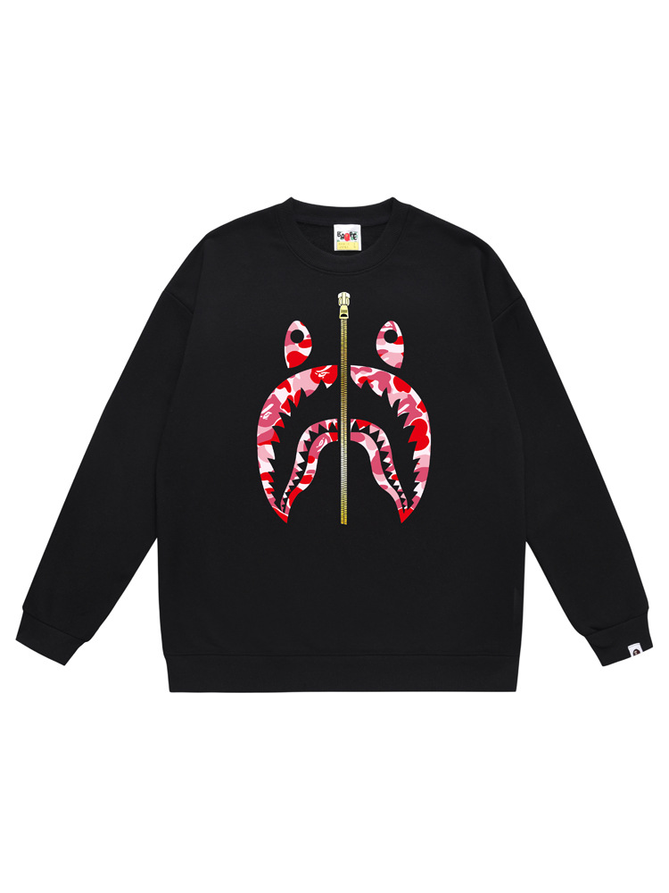 Cross-Border Wholesale Supply of Export Trendy Brand Heavyweight Bape Ape Head Round Neck Sweatshirt Shark Long-Sleeved Jacket 11