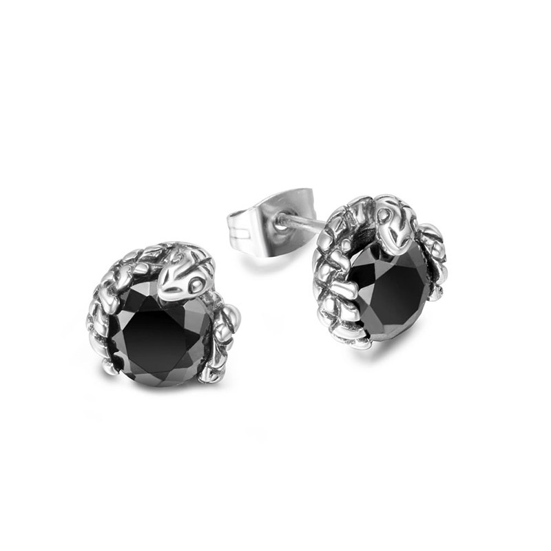 European and American Fashion Simple Diamond Earrings Medusa Snake Zodiac Earrings CF129